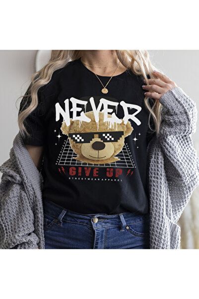 Kartier Tricou Dama Negru Give Up