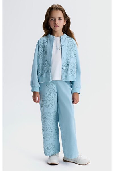 nk kids LİMİ kız çıcuk yumuşak dokulu kabartma detaylı esnek ceket bol pantol...