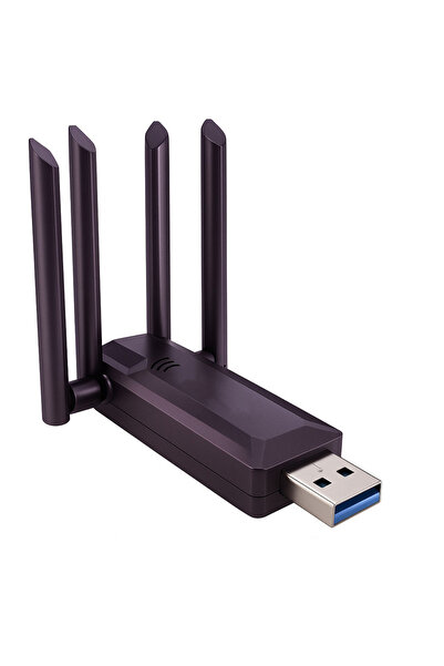 Coverzone USB 3.0 Çift Bant WiFi Adaptörü 1200 Mbps 4 Antenli 2.4G 5G Kablosu...