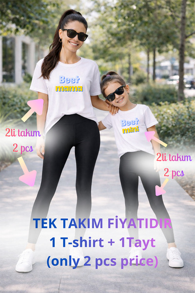 genosha Mother Daughter Mama Min Toparlayıcı Tayt T-Shirt Combination Single ...