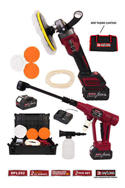 DAFLONG 2'Lİ PROFESYONEL ARAÇ SETİ 180 MM POLİSAJ MAKNİASI+ DİJİTAL ARAÇ YIKA...