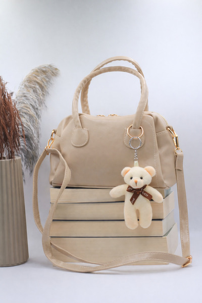 vivaroe ayıcık aksesuarlı kısa ve uzun askılı çanta