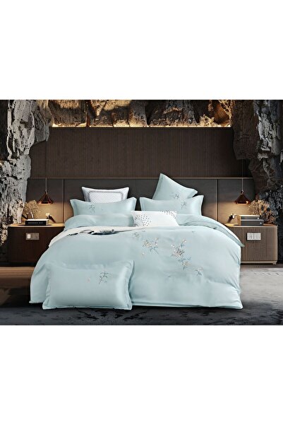 OEM Luxury Double Bed Linen with Elegant Embroidery, 4-Piece Set