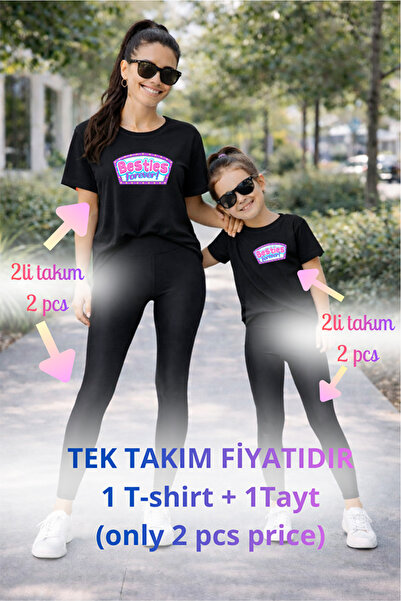 genosha Mother Daughter Mama Min Toparlayıcı Tayt T-Shirt Combination Single ...