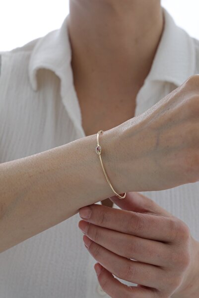 YAVUZ KUYUMCULUK 14 Ayar Altın Yakut Taşlı Kelepçe