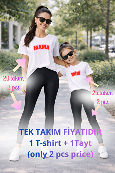 genosha Mother Daughter Mama Min Toparlayıcı Tayt T-Shirt Combination Single ...