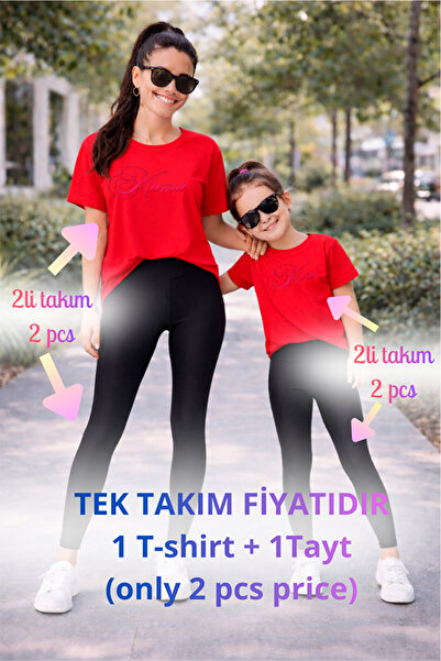 genosha Mother Daughter Mama Min Toparlayıcı Tayt T-Shirt Combination Single ...