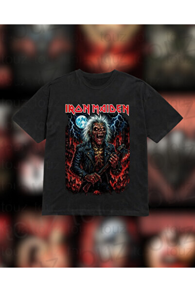 Touz Moda Metal Music Design Printed Unisex Oversize T-Shirt