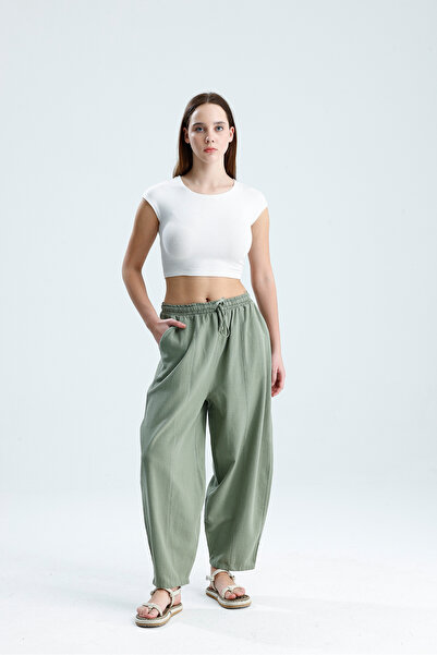 vikitekno Premium Quality Women's Cotton Linen Trousers