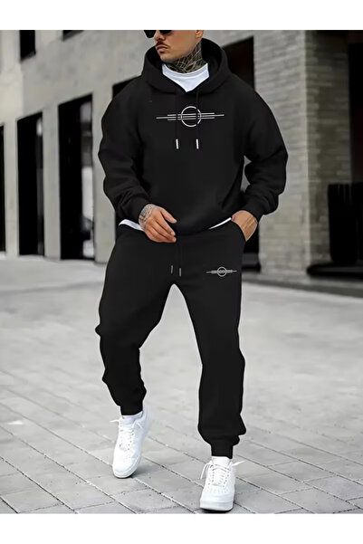 CLASSY.MODA Calle 00 Urban Street Style 3 Threaded Rastered Sweatpants Set
