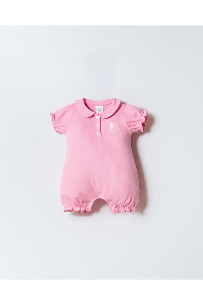 U.S. Polo Assn. Us Polo Assn. Baby Pique Romper 100% Cotton – Short Sleeve, S...