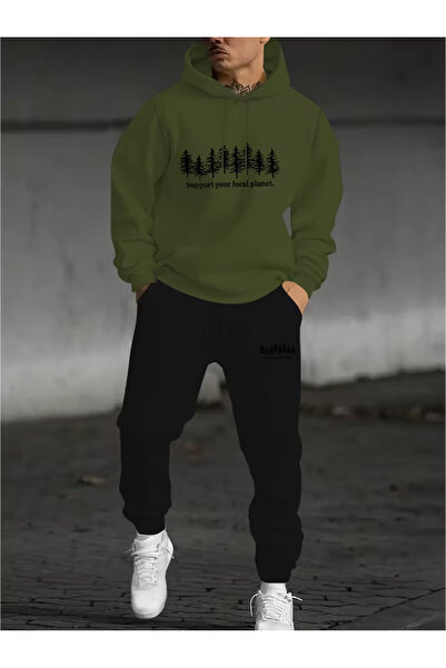 CLASSY.MODA Calle 00 Urban Street Style 3 Threaded Rastered Sweatpants Set