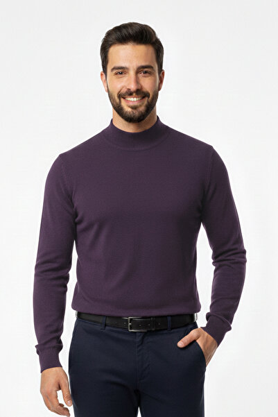 Pulltonic Men's Half Turtleneck Solid Sweater