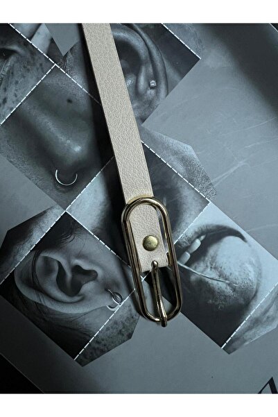 Luminos Butik Long Buckle Beige Thin Women's Belt Jacket Belt, Women's Belt, ...