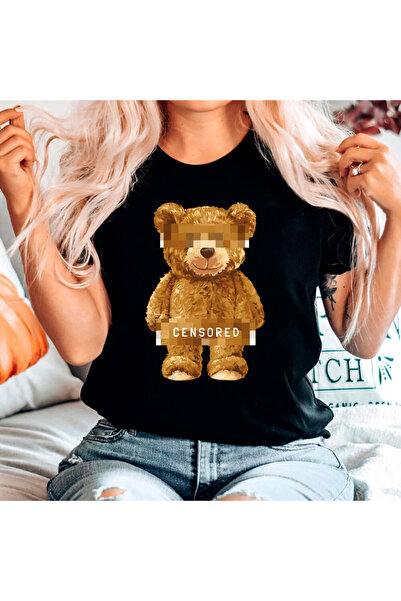 Kartier Tricou Dama Negru Censored bear Outlet M