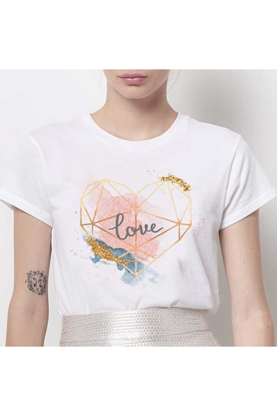 Kartier Tricou Dama Alb Abstract Love