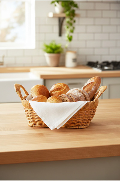 FH finehome Mera Rattan Oval Basket with Handles