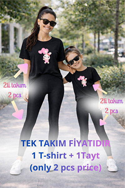 genosha Mother Daughter Mama Min Toparlayıcı Tayt T-Shirt Combination Single ...