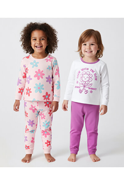 Bonfino 100% Cotton Knit Full Sleeves Pajama Sets with Floral Print Pack of 2...