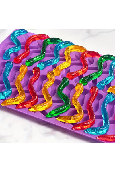 Siliko World Jelibon Mold Silicone Worm Jelibon and Chocolate Mold 20 Pcs