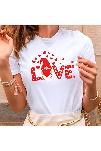 Kartier Дамска бяла тениска с любовно гномче