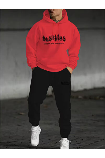 CLASSY.MODA Calle 00 Urban Street Style 3 Threaded Rastered Sweatpants Set