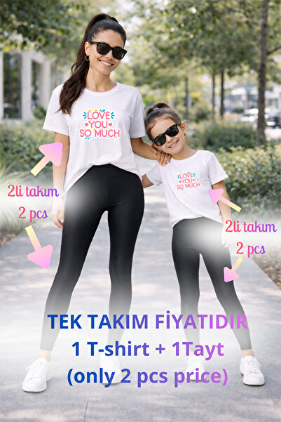 genosha Mother Daughter Mama Min Toparlayıcı Tayt T-Shirt Combination Single ...