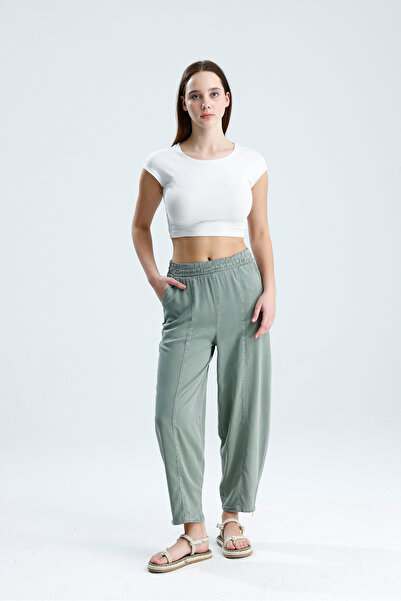vikitekno Premium Quality Women's Tencel Balloon Cut Trousers