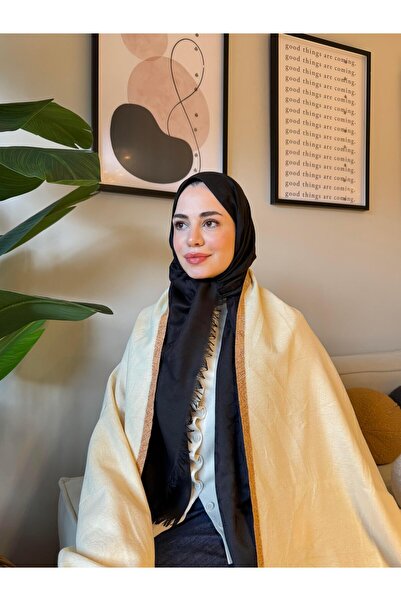 diorel Etro Desen Kaşmir Omuz Şalı -Krem