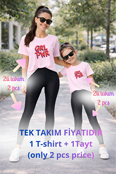 genosha Mother Daughter Mama Min Toparlayıcı Tayt T-Shirt Combination Single ...