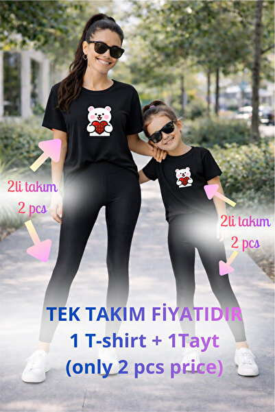 genosha Mother Daughter Mama Min Toparlayıcı Tayt T-Shirt Combination Single ...