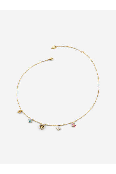 Guess 16-18" flower charms necklace