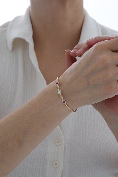 YAVUZ KUYUMCULUK 14 Ayar Altın Yakut Taşlı Kelepçe