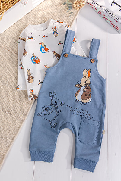 Babymod 2-Piece Baby Boy Salopet Jumpsuit with Rabbit Figure