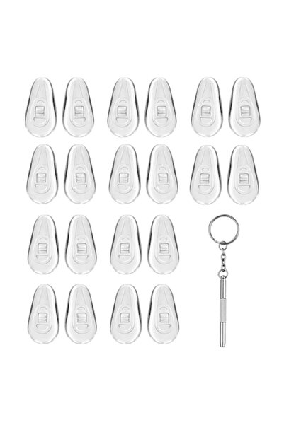 Techsuit Screwdriver for Glasses Repair, 6 x 0.5cm + 20 Silicone Nose Pads - ...