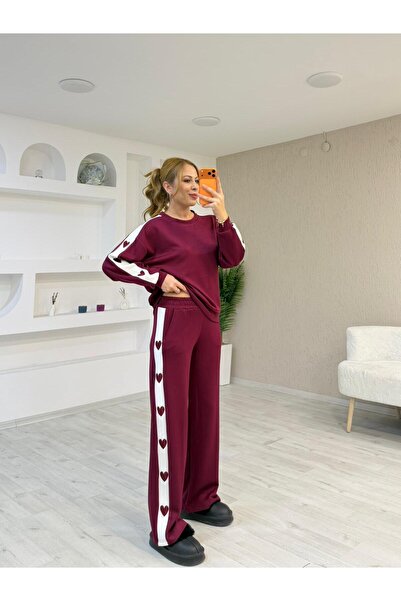 Trendingsize Textured Modal Suit with Heart Embroidery Detail