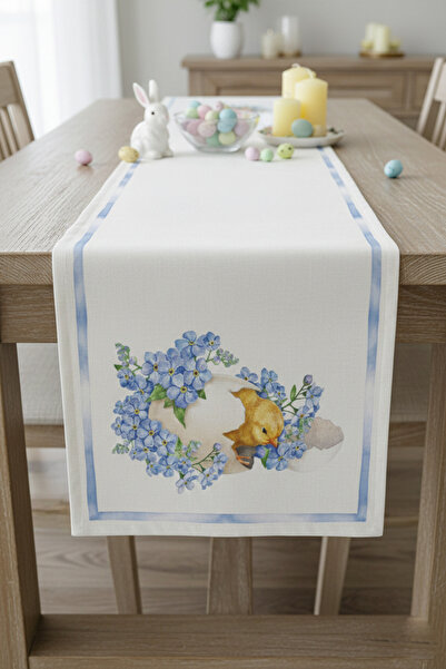 Markaev Easter Chick Cotton Table Runner 0105– 50X150 cm
