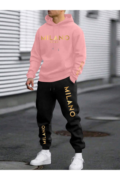 CLASSY.MODA سلسلة Calle 00 الشتوية الخاصة - طقم هودي من القماش السميك بثلاثة ...