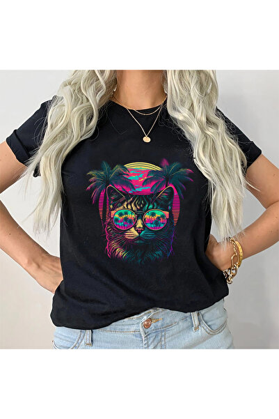 Kartier Tricou Dama Negru Miami Cat