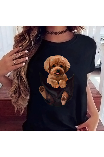 Kartier Дамска тениска с черен пудел