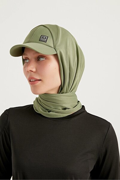 FD SPORTS STYLE-HIJAB Kepli Spor Şal - Yeşil Tek Beden