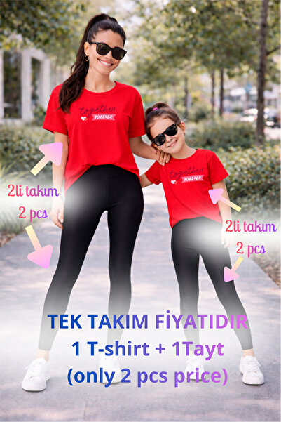 genosha Mother Daughter Mama Min Toparlayıcı Tayt T-Shirt Combination Single ...