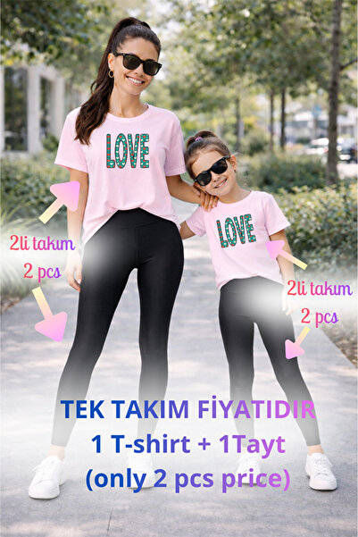 genosha Mother Daughter Mama Min Toparlayıcı Tayt T-Shirt Combination Single ...