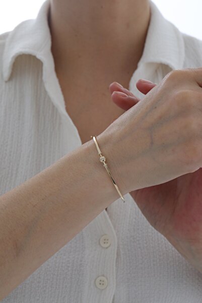 YAVUZ KUYUMCULUK 14 Ayar Altın İnce Işık Kelepçe