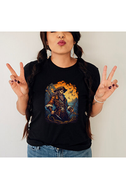 Kartier Tricou Dama Negru Pirate
