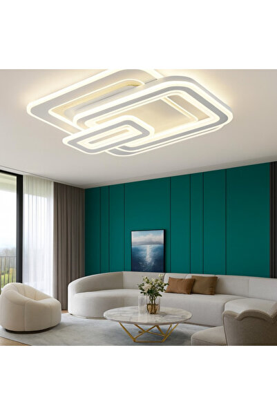 Jiju Lustra LED TORKA Square 3 Functii Echivalent 650W Telecomanda