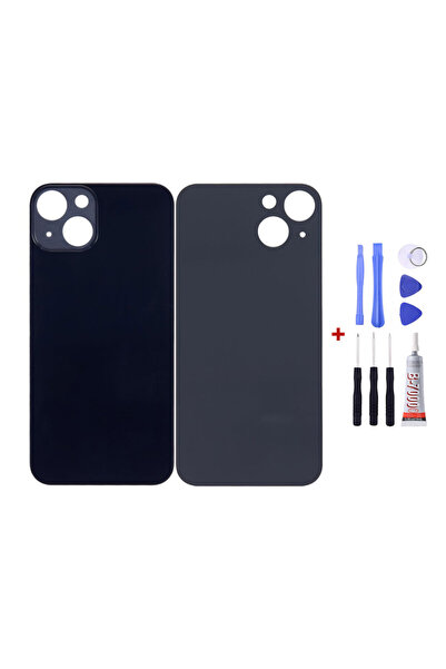 Yedcom Iphone 13 Siyah Uyumlu Arka Kapak Arka Cam Pil Kapağı Tamir Setli