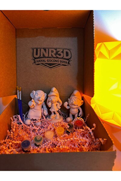 3DDream ŞİRİNE , ŞİRİN BABA ve GARGAMEL 3'LÜ BOYAMA SETİ