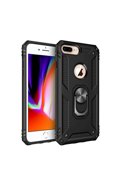 eco port iPhone 7 Plus Case Sofia Silicone Cover with Ring - Black