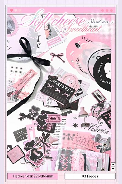 Buka Shops Набір Bullet Journal і Scrapbook — 101 деталь, рожево-чорний набір...